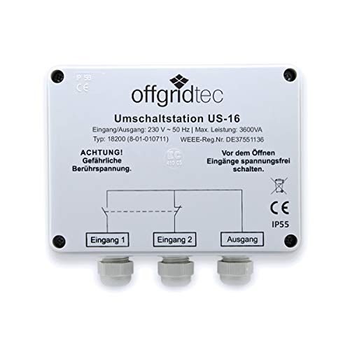 Offgridtec Umschaltstation für Netzvorrangschaltung USV Betrieb US-16 230V 16A 3600W