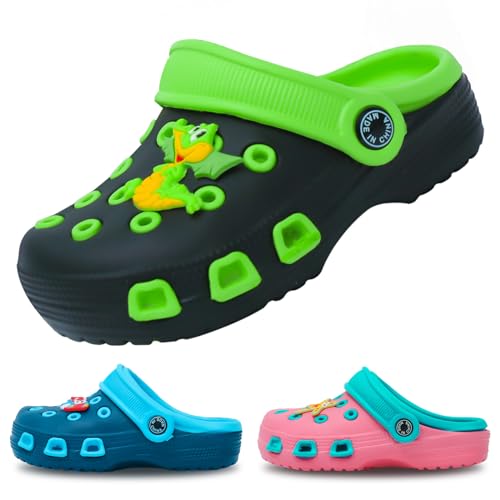 EDOTON Kinder Clogs und Pantoletten Weiche und Bequeme Gartensandalen Für Kinder Leicht rutschfest mit Niedlichen Muster Baby Hausschuhe （Unisex）