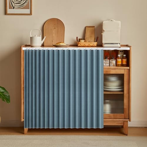 Schrankvorhänge für Schrank, staubdicht, wasserdicht, Sichtschutzvorhang mit Gleitschiene für Küche, Bücherregal, Kleiderschrank oder Speisekammer, 120 x 60 cm