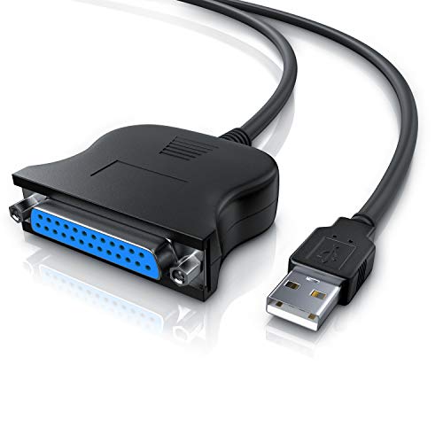 CSL - USB auf Parallel Adapter LPT 25pol. - Druckerkabel Adapterkabel - Plug and Play