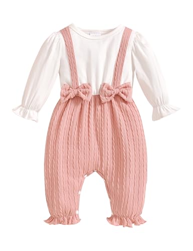 Borlai Neugeborenes Baby Mädchen Kleidung Rüschen Strampler Baumwolle Gerippt Jumpsuit Spielanzug Niedliche Bow Body Baby Onesie Outfit
