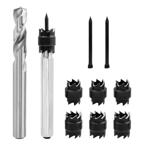 Mesee 10 Stück Punktschweißschneider-Set, 3/8" & 5/16" Schweißpunktbohrer, HSS Doppelseitige Schweißpunktfräser, Plattentrenner für Bohrmaschine, Schweißen, Autokarosseriearbeitswerkzeug