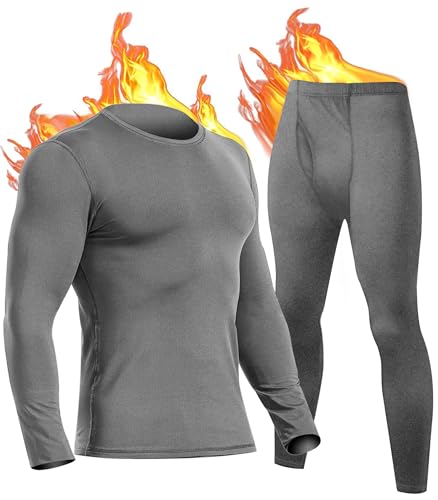 UNIQUEBELLA Funktionsunterwäsche Herren Set Atmungsaktiv Skiunterwäsche Männer Winter Thermowäsche für Joggen,Radfahren,Fußball,Skifahren,Motorrad Warme
