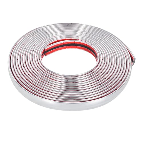 Chrom Zierleiste, Zierleiste Selbstklebend, Zierleiste PVC Chrom Auto Chromleiste Zierstreifen, Universal Chromzierleiste für Auto Karosserie Fenster Außen Dekoration (15 mm x 5 m)