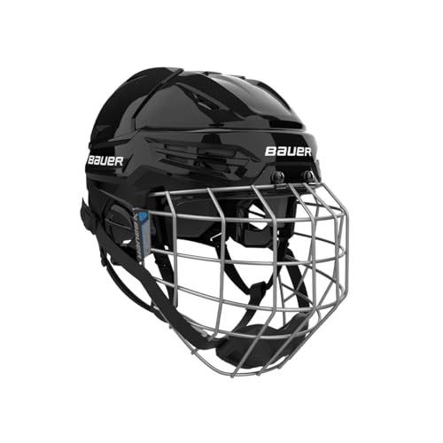 Bauer Re-Akt 55 Eishockey Helm Combo Senior (Schwarz, Groß)