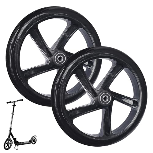 200mm Scooter Rollen: 2 Stück Scooter Reifen Ersatzreifen Scooter Räder mit ABEC-9 Lager, City Scooter Rollen, Anti-Rutsch Roller Räder, für meisten Scooter und City-Roller (200 x 40mm)