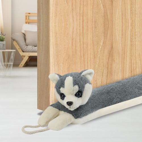 MAGZO Zugluftstopper für Türen 93 cm, Gewichtet Zugluftstopper Tier Luftzugstopper für Türen Husky-Form Türschlange