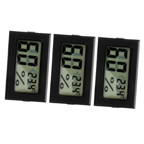Mikikit 3Stücke Mini Hygrometer Thermometer Hygrometer mit Präzisem Display für Innenräume zur Überwachung von Luftfeuchtigkeit Temperatur Wohnzimmer Büro