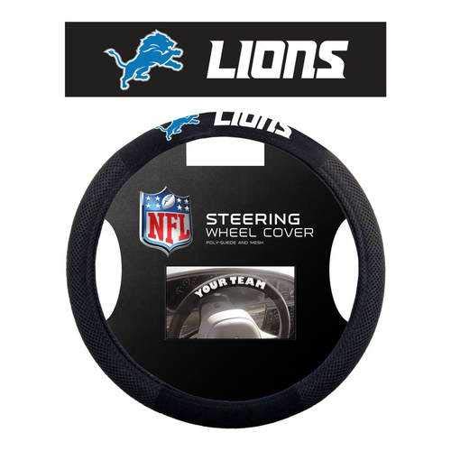 Fremont Die NFL Detroit Lions Unisex Poly-Suede Steering Wheel CoverPoly-Suede Steering Wheel Cover, Blue, one Size