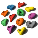 ALPIDEX 12 Klettergriffe L | Klettersteine | Größe L | Verschiedene Hinterschneidungen, Ausformungen, Farben | Henkelklettergriffe - Farbe:Mixed Colour