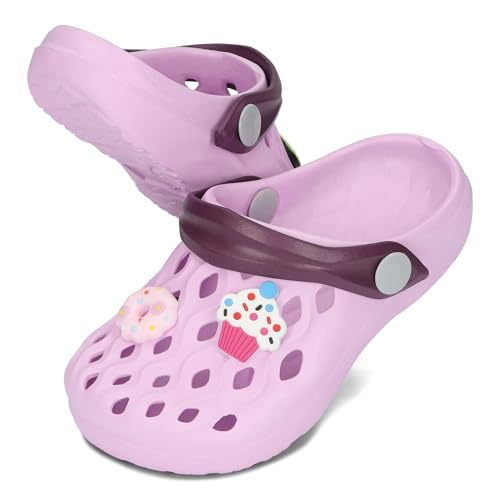 BeKiddy Unisex Kinder Eva Clogs mit Schuhanstecker Leichte Gartenschuhe Jungen Mädchen 24-34 EU (Flieder, EU Schuhgrößensystem, Kleinkind, Numerisch (von/bis), M, 32, 33)