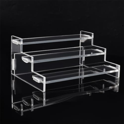 nbeads Acryl 3-Stufen Displayständer, Gestufter Display-Ständer Mit Ständer Transparentes Display-Regal Parfümständer Mit Gummiringen Für Handwerksausstellung Aufbewahrungs Display Sammlung
