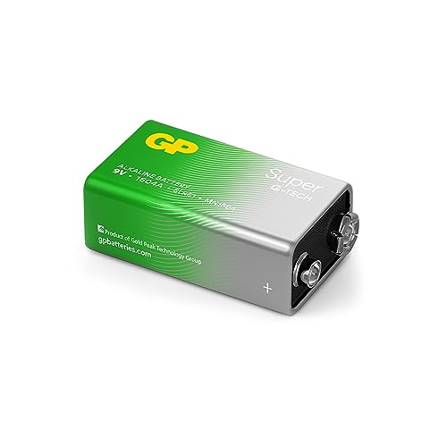 GP Super Alkaline 9V Blockbatterie, Blockbatterie 6LR61 9V, mit hoher Energiedichte, Neue G-TECH Longlife-Technologie, 1 Stück