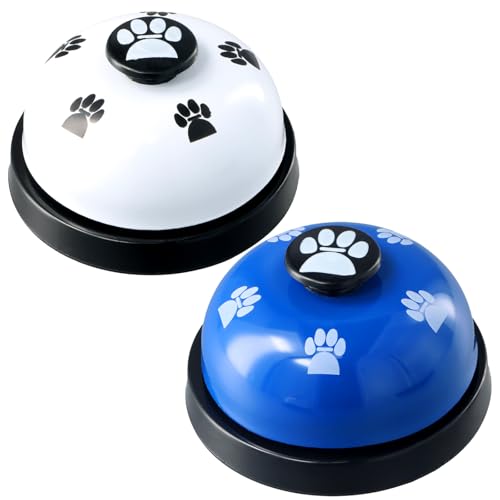 Shengxi 2 Stücke Trainingsglocken für Haustiere Blau und weiß Hund Türklingel für Potty Hund Trainingsglocken Töpfchentraining Kommunikationsgerät Türklingeln Lernspielzeug für Katzen und Hunde