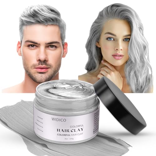 LOPHE Temporäre Haarwachs, Waschbares Haarfarbe Wachs für Männer Frauen, Haarwachs Frisur Farbstoff Schlamm, Natürliche Matte Frisur für Party, Cosplay & Halloween-100g (Silbergrau)