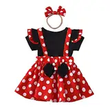 Lito Angels Minnie Mouse Kleid Kostüm Verkleidung mit Stirnband für Baby Mädchen Größe 12-24 Monate 92