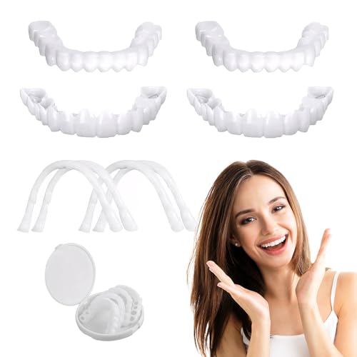 2 Paare Zahnersatz Zum Aufstecken Veneers Zähne Zahnprothesen Zahnersatz Prothese Komplett Zahnblende Zum Aufstecken Geeignet Zum Abdecken Von Schlechten Zähnen Und Unvollkommenen Zähnen