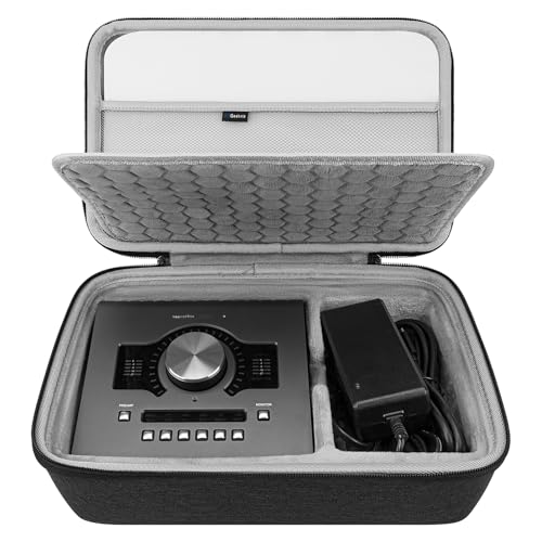 Geekria Tragetasche für Audio-Schnittstellen, Hartschalen-Reisetasche, kompatibel mit Universal Audio Apollo Twin X DUO/Apollo Twin X QUAD/Apollo Twin X DUO Gen 2/Apollo Twin X QUAD Gen 2 (Dunkelgrau)