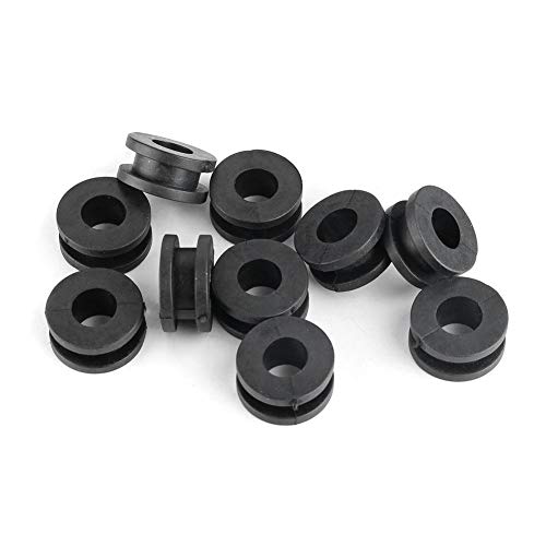 TKSE Motorrad Verkleidungsscheiben, Gummi Motorrad Unterlegscheiben, Motorrad Gummitüllen,10 Stück ABS Material Motorrad Gummi Unterlegscheiben Schwarz