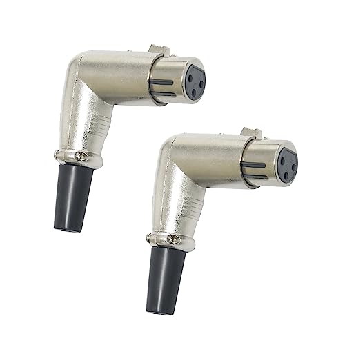 wecan Rechtwinkliges XLR Kabel, 3 Pin Mikrofon Winkel, Pro Audio DJ XLR Buchsen (2 Pack)