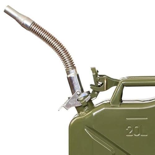 KOVA® 1x Flexibler Ausgießer für Metall-Benzinkanister, inklusive Dichtungsgummi, passend für 5, 10 und 20 Liter Kanister, Ideal für PKW, LKW, Motorrad, Traktor, Boot