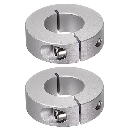 QUARKZMAN 2Stk Geteilte Stellringe 25mm Bohrung 50mm AD 15mm Breite Aluminiumlegierung Tiefenanschlagringe für Rad Schubkarren Achsgetriebe Einheiten Maschine Werkzeug Industrie Eloxierung