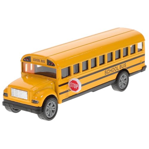 NUOBESTY Schulbus Modell, Legierung, Zum ZurüCkziehen, Auto, Spielzeug FüR Kinder, Familienspiele, Requisiten