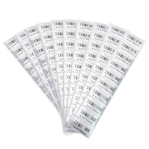 ECSiNG 100 Stück Manipulationssichere Sicherheits-Void-Aufkleber Offensichtliche Sicherheitsgarantie-Void-Etiketten mit Einem Barcode 25 X 50 Mm/1 X 2 Zoll Silber