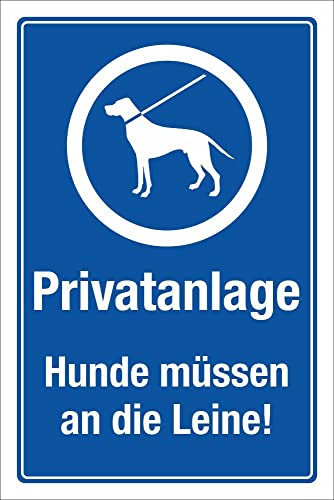 WERBEPUNKT. Schild Privatanlage Privatbereich Hunde an die Leine 3 mm Alu-Verbund 300 x 200 mm