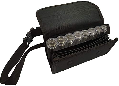 Claire-FONCET Kellnertasche-Kellnerbörse–Hüfttasche in Canvas Gewebe, Inklusiv 8 Euro Munzen Geldwechsler Abgestuft und durchsichtig, 1 Innentasche mit Reißverschluss, Magnetverschluss, ideal Kellner