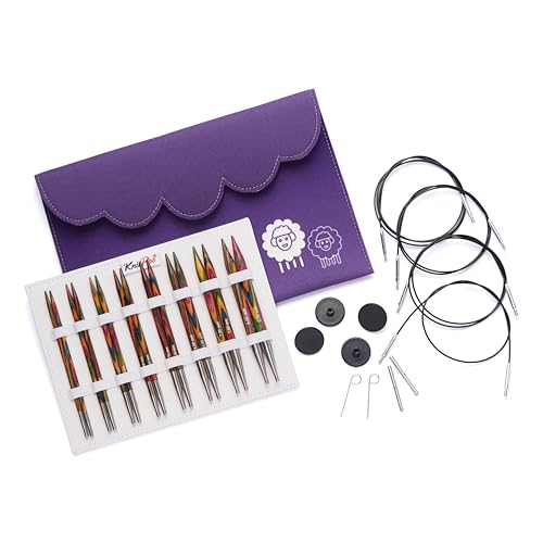 KnitPro austauschbare Rundstricknadelspitzen Deluxe-Set – Symfonie (3,50–8,00 mm), Bunt