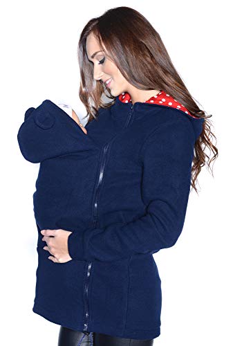 Tragejacke / Fleecepullover für Tragetuch Tragepullover für beide 3073A (44, Dunkelblau)