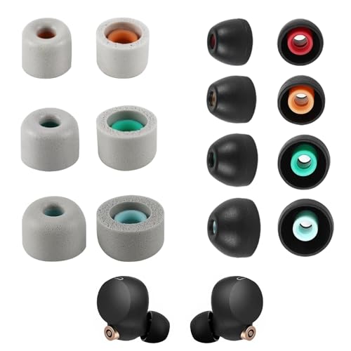 GUTERTOP 7 Paar Memory Foam Ear Buds für Sony wf-1000xm4 ersatz ohrstöpsel, Matte Oberfläche Silikon sonicfoam für Verbesserten Komfort und Geräuschisolierung (SS/S/M/L)