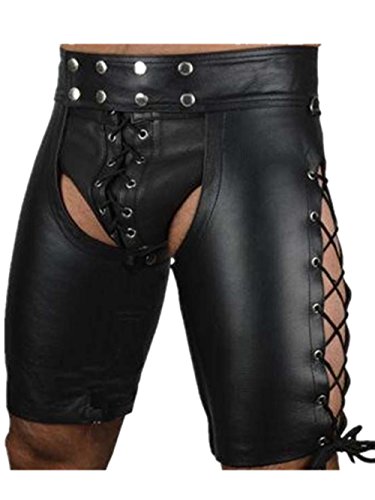 OnundOn Glänzend Herren Boxershorts Wetlook Hose Männer Unterwäsche Ledershorts Männer Badehose offener Hüfte (XXL)