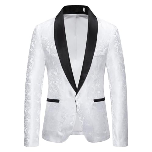 Glitzer Anzug Herren, Herren Pailletten Sakko Gold Glitzer Blazer Slim Fit Hochzeit Mantel Langarm Smokingjacke Herrenjacke Performance-Kostüm für Hochzeit und Party Formelle Kleidung für Herren
