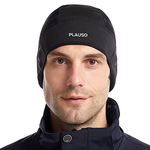 PLAUSO Fahrradmütze Fahrrad Helm Mütze Radmütze Unterziehmütze Herren/Damen Fahrrad Kappe Sportmütze Laufmütze Bike Warm Cap Winter Winddichte Wintermütze Atmungsaktiv Helmmütze