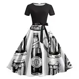 sdhienbb Traditionelles Bayerisches Oktoberfest-Dirndlkleid mit Schürze, Dienstmädchen-Uniform, Kostüm, Kostüm-Outfit Dirndl dunkelgrün Damen Dirndl grau