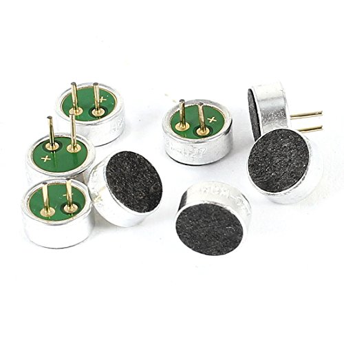 sourcing map 8 Stück 2 Pins Löten Elektret Kondensator mikrofon Pick-up 6mm x 2.7mm de