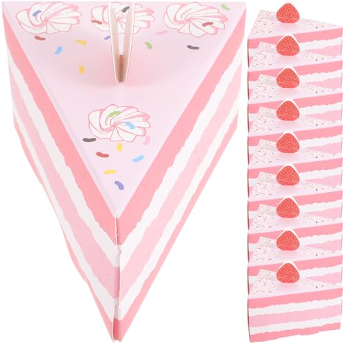 Kichvoe 10 Stück Dreieck-Hochzeits-Süßigkeitsboxen Kuchenscheibenform Papier-Schokoladenboxen Geburtstagsgeschenk-Verpackungsbox Für Dessert Kekse Kekse Babyparty Partygeschenk B