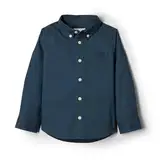 Amazon Essentials x Sofia Grainge Baby Jungen Elastisches Oxford-Hemd mit Kragen, Dunkles Marineblau, 6-9 Monate