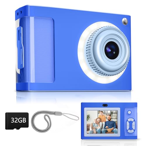 Digitalkamera, ARNSSIEN 1080P Vintage Digitalkamera für Kinder, 2,4" Bildschirm mit 16 LED-Fülllichtern, Preiswerte Kamera für ältere Kinder, Jugendliche, Studenten und Anfänger