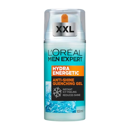 L'Oréal Men Expert XXL kühlende Gesichtspflege Anti-Glanz für Männer, Erfrischendes und mattierendes Gesichtsgel, Gesichtscreme für Herren, Hydra Energy, [Amazon Exclusive], 1 x 100 ml