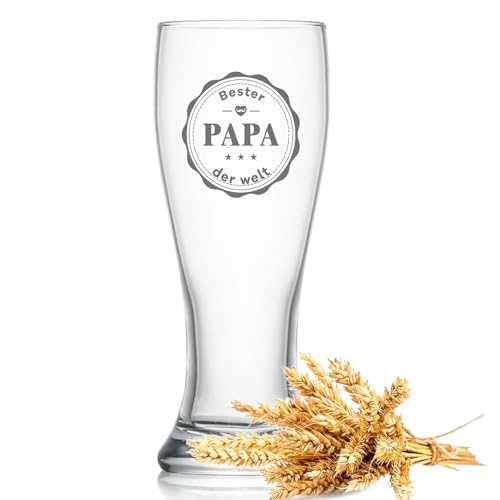 OEAGO Vatertagsgeschenk für Papa, 500 ml Bierglas Geschenk für Männer Opa, Geschenke für Papa zum Weihnachten Vatertag Geburtstag