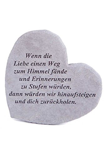 Gedenkstein "Wenn die Liebe..." aus Steinguss 17 x 15 cm Grabschmuck