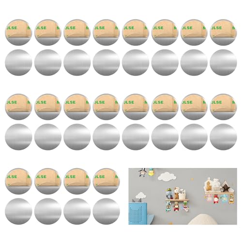 50 Stück Mellbree Metallplättchen Selbstklebend für Tonie, Starke Magnetkraft für sicheren Halt, ideal zur Kinderzimmer-Deko und Tonie Figuren-Aufbewahrung（20mm Durchmesser, 0.4mm Dicke）