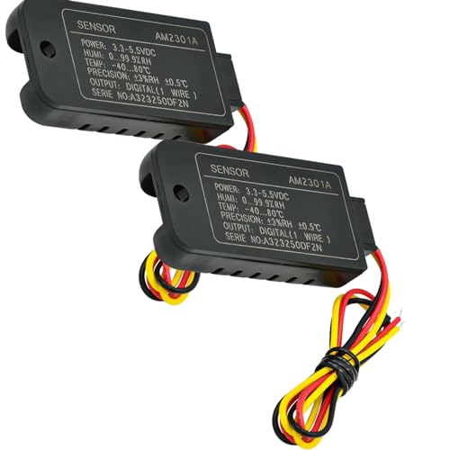 iHaospace 2 Stück DHT21 / AM2301A 2024 New Version Kapazitive Digital Temperatur und Luftfeuchtigkeit Sensor