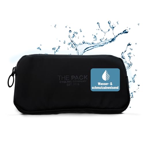 Essentials Case Universaltasche: Wasserabweisendes Fahrradportemonnaie mit Handy- & Kartenfach, als Satteltasche verwendbar, Cycling Wallet für die Trikottasche, Basic Black, 18 x 9 cm - The Pack