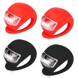 4 Stück Kinderwagenlicht Silikon wasserdichte Kinderwagenlicht wasserdichte LED Silikonleuchten Kinderwagen Licht mit Heller LED und 3 Leuchtfunktionen für Alle Kinderwagen Beleuchtung(4er-Pack)