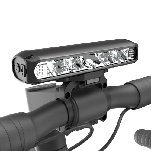 UPPEL Fahrradlicht Vorne USB C Ladeanschluss 2600 Lumens 5 LEDs 4-Lichtmodi 8000mah Einfache Installation Beste Aluminium Fahrradlampe Vorne
