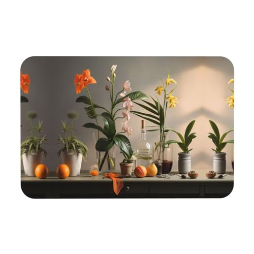 POEZJZW Florid Fußmatte für drinnen und draußen, Eingangsmatte für Badezimmer, Küche, Dusche, 39 x 60 cm